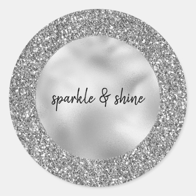 Adesivo Glam Silver Faux Glitter (Frente)