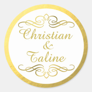 Adesivo Glam Swirly Flourish Gold Foil Outline