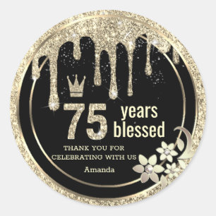 Adesivo Glamor Dourado Elegante Obrigado