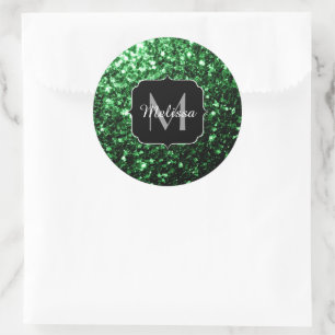 Adesivo Glamor Escuro Brilho Verde brilha Monograma