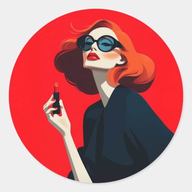 Adesivo Glamor Retro Vermelho Negrito (Frente)