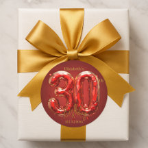 Glamorous Ruby and Gold Gemstone 30th Birthday