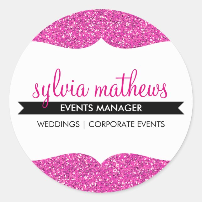 Adesivo GLAMOROUS SEAL na moda brilhando brilho rosa brilh (Frente)