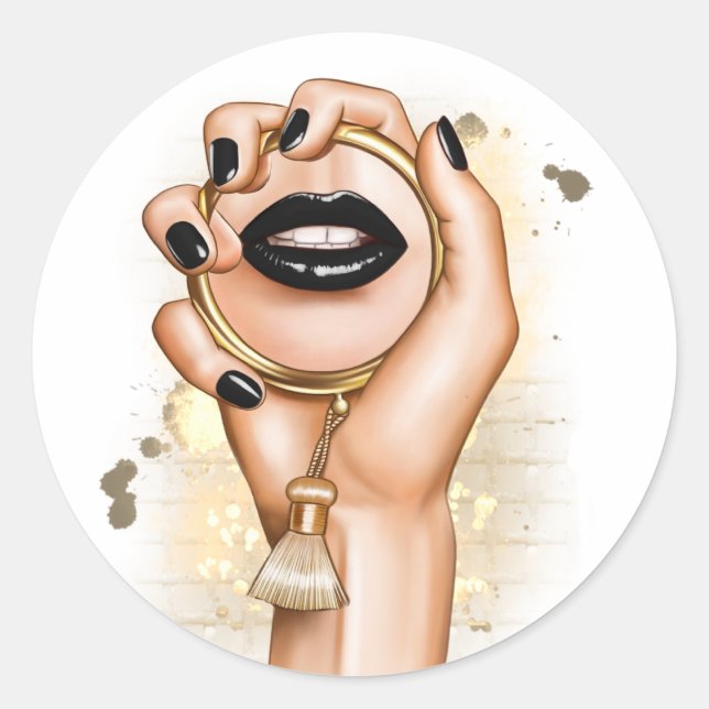 Adesivo Glamour Chic Preto e Dourado (Frente)