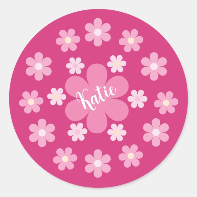 Adesivo  Glamour de Flor Rosa- (Frente)