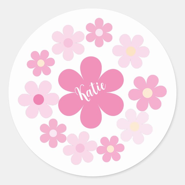 Adesivo  Glamour de Flor Rosa- (Frente)