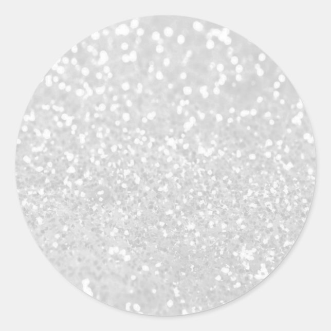 Adesivo glamour elegante branco Faux Glitter (Frente)