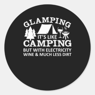 Adesivo Glamping gosta do vinho de acampamento da