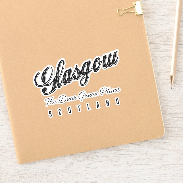Adesivo Glasgow Escócia "O Querido Lugar Verde" (Notebook)