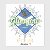 Glasgow UK City Scotland Retro Bagpipe Vintage