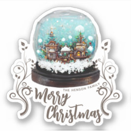 Adesivo Glass Snowball Winter Village Foliage Christmas