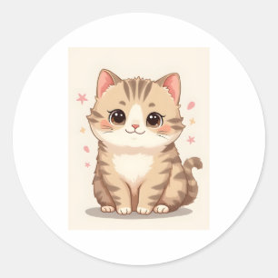 Adesivo Gleeful Cat: Bela Arte Kawaii Kitten para Qualquer