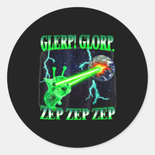 Adesivo Glerp Glorp Gato Alien Divertido Meme Gnarp Gato T