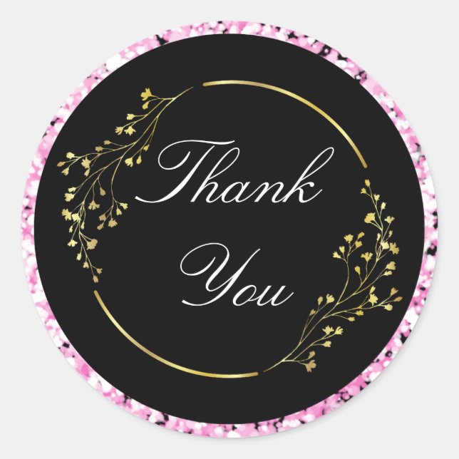 Adesivo Gliteria e Ouro Obrigado Sticker Elegante (Frente)