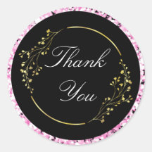 Gliteria e Ouro Obrigado Sticker Elegante