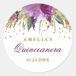 Adesivo Glitter Ametist Quinceanera Sticker