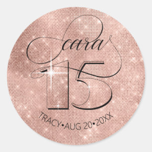Adesivo Glitter and Shine Quinceanera Rosa Dourado ID701