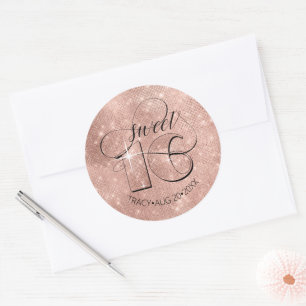 Adesivo Glitter and Shine Sweet 16 Rosa Dourado ID675