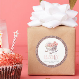 Adesivo Glitter Baby Basket de Chá de fraldas Personalizad