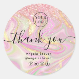 Adesivo glitter clássico dourado mágico branco elegante