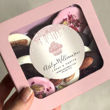 Glitter cor-de-rosa Cupcake pingando pastelaria co