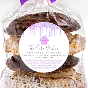 Adesivo Glitter Cupcake Roxo Coloca Cheque Legal
