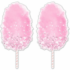 Adesivo Glitter de algodão doce, cinza-rosa fofinho