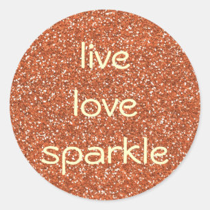 Adesivo Glitter de Bronze Live Love Sparkle