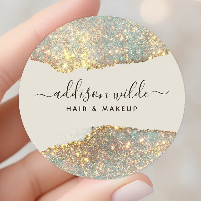 Adesivo Glitter de Glam Moderno de Script de Assinatura Ho (Criador carregado)