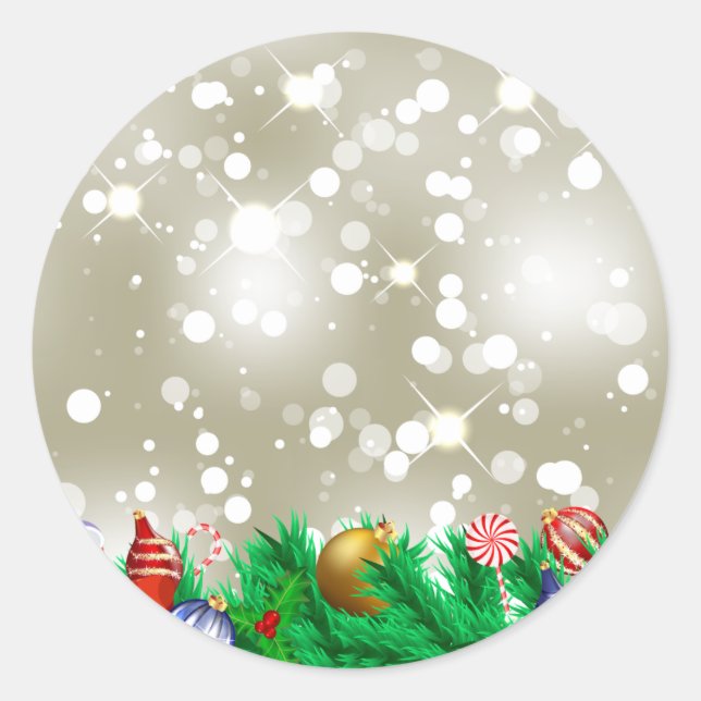 Adesivo Glitter do enfeites de natal (Frente)