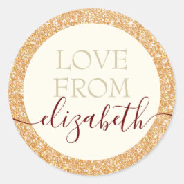 Adesivo Glitter do ouro com nome de amor personalizado