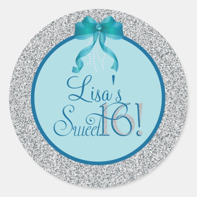 Adesivo Glitter, Doce Vinheta De Dezesseis Partidos (Frente)