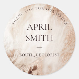 Adesivo Glitter Dourado Agate Marble Obrigado Pelo Seu Ped