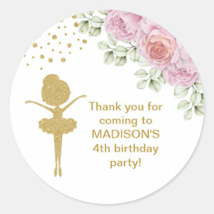 Adesivo Glitter Dourado Bonito Ballerina Ballerina