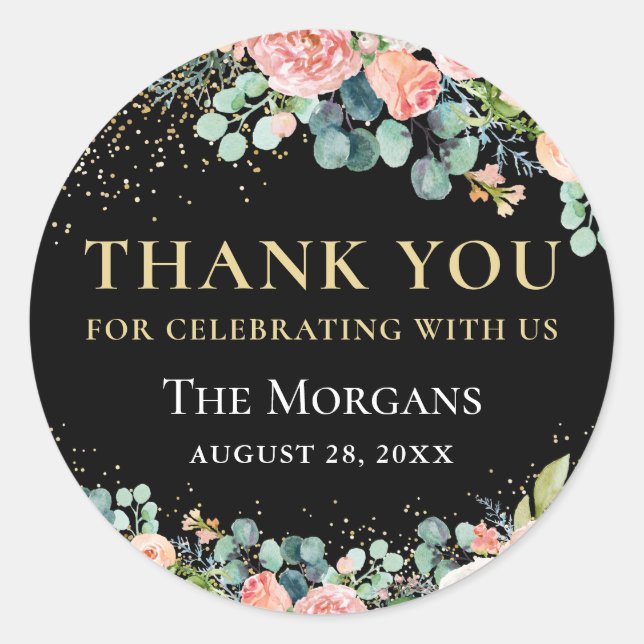 Adesivo Glitter Dourado Coral Floral Greenerescência Agrad (Frente)