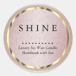 Adesivo Glitter Dourado e Rosa