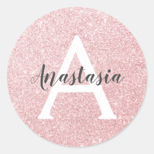 Adesivo Glitter Dourado Rosa de Chic e Trendy Monograma de