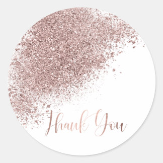 Adesivo Glitter Dourado rosa Obrigado Envelope Seal