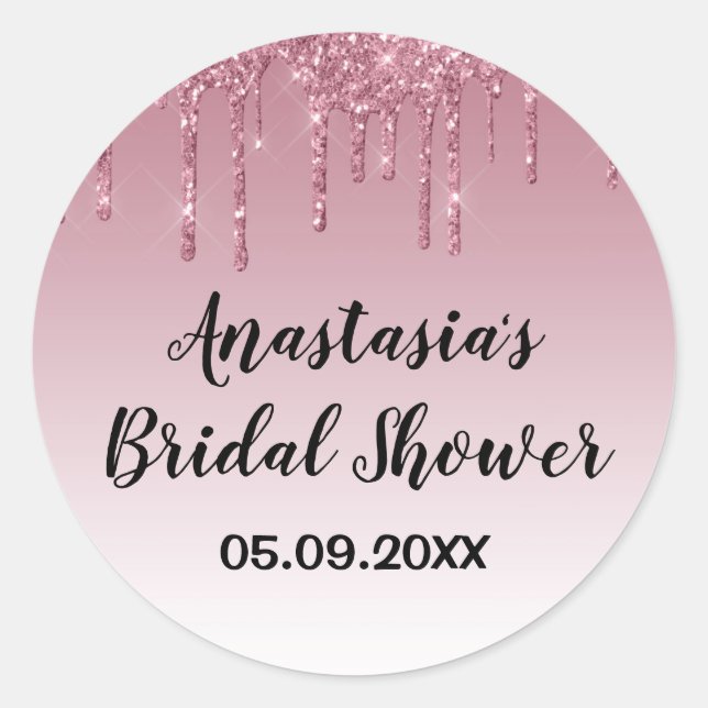 Adesivo Glitter Dourado Rosa Roxo do Chá de panela Glam (Frente)