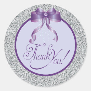 Adesivo Glitter e Arco, Obrigado, Stickers