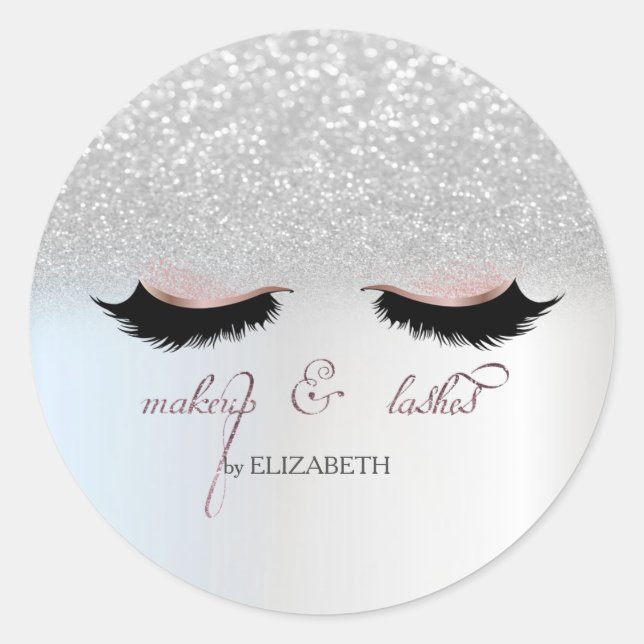 Adesivo Glitter Elegante Bokeh, Faux Lashes (Frente)