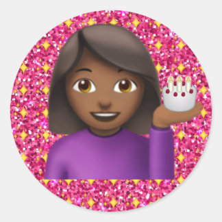 Adesivo Glitter Emoji Girl Sticker