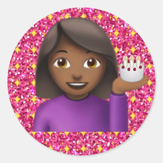 Adesivo Glitter Emoji Girl Sticker (Frente)