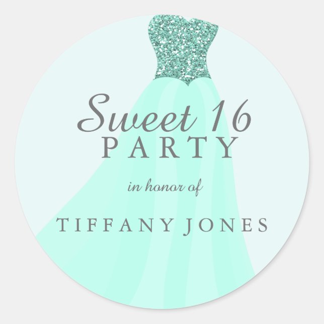 Adesivo Glitter Gown Sweet 16 Party (Frente)