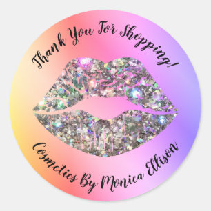 Adesivo Glitter Lip Biss Obrigado Sticker