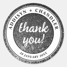 Adesivo Glitter Moderno de Casamento de Quic com Glam Negr