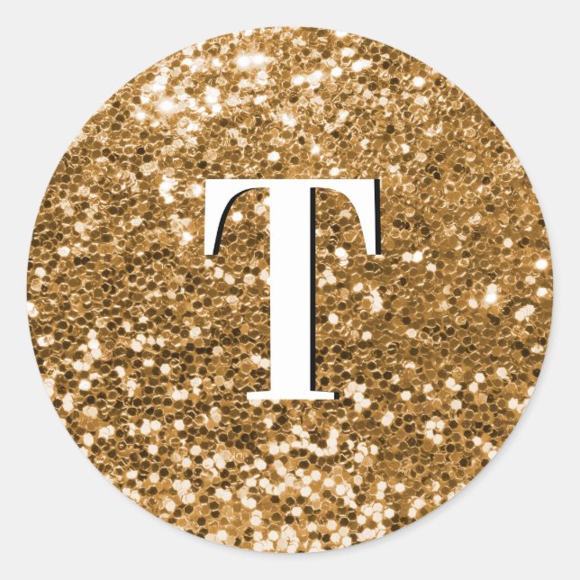 Adesivo Glitter Monogramado Chunky Dourado (Frente)