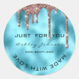Adesivo Glitter Obrigado Rosa Azul Feito Com Nome De Amor