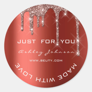 Adesivo Glitter Obrigado Rosa Red Made Small Business