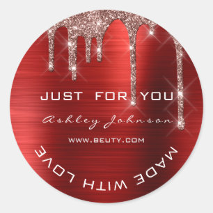 Adesivo Glitter Obrigado Rosa Vermelho Feito Com Busi Pequ